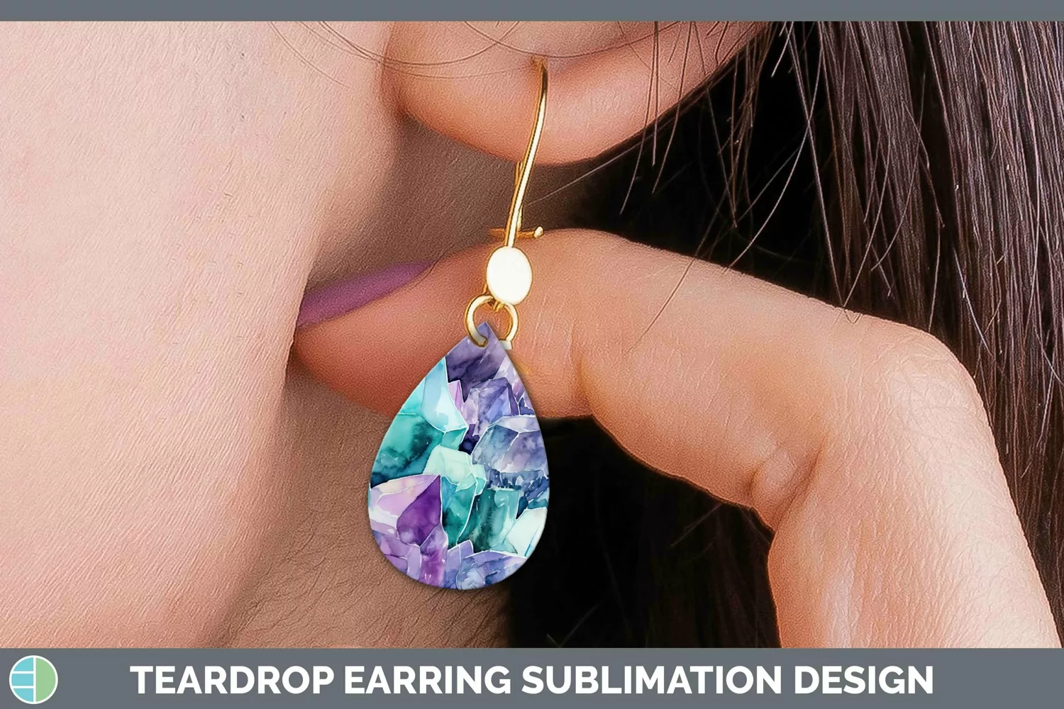 GorgeousWatercolor Teardrop Earrings design.