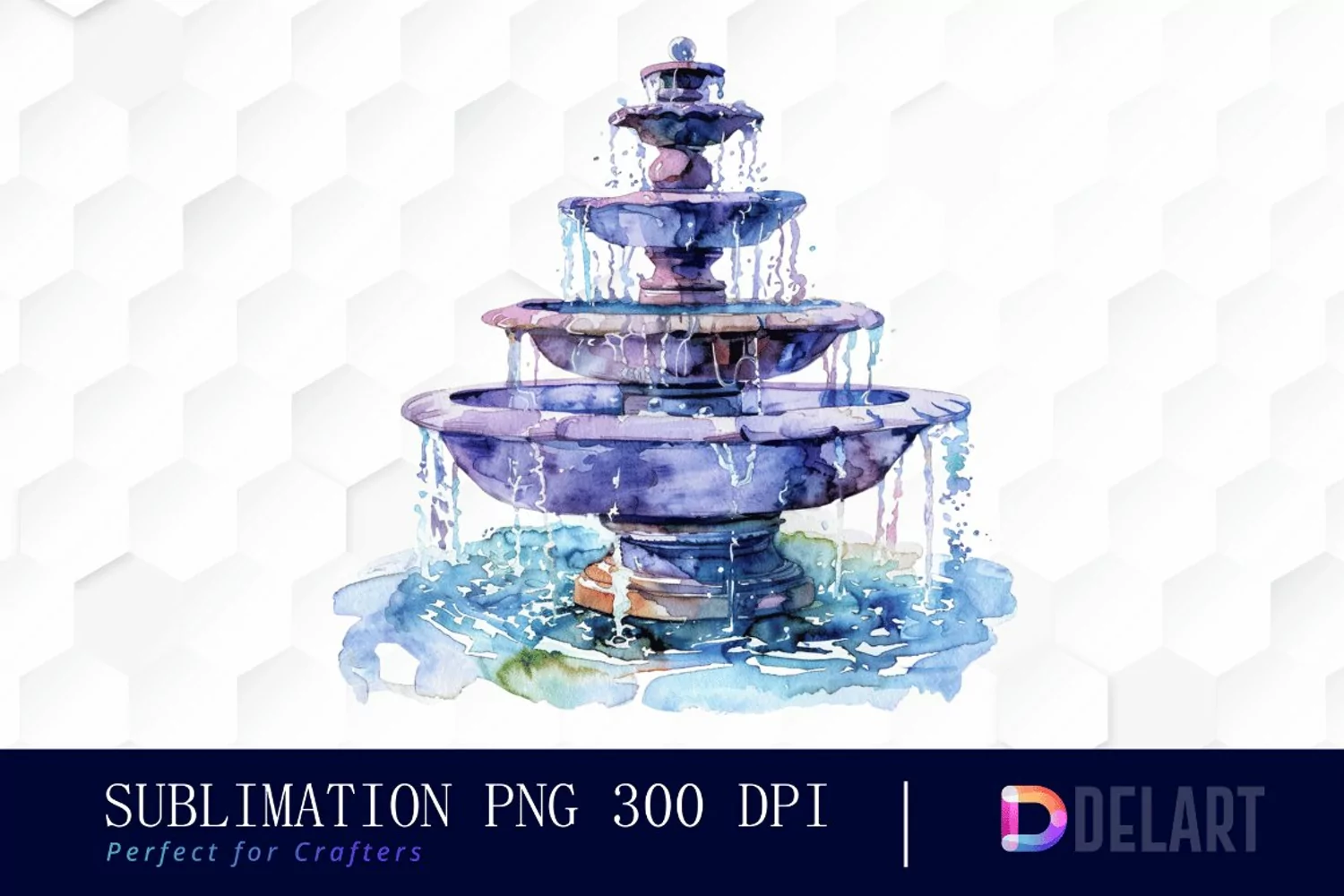 Fountain Watercolor Clipart product image 1