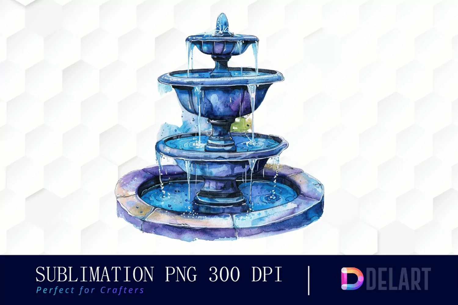 Fountain Watercolor Clipart product image 1