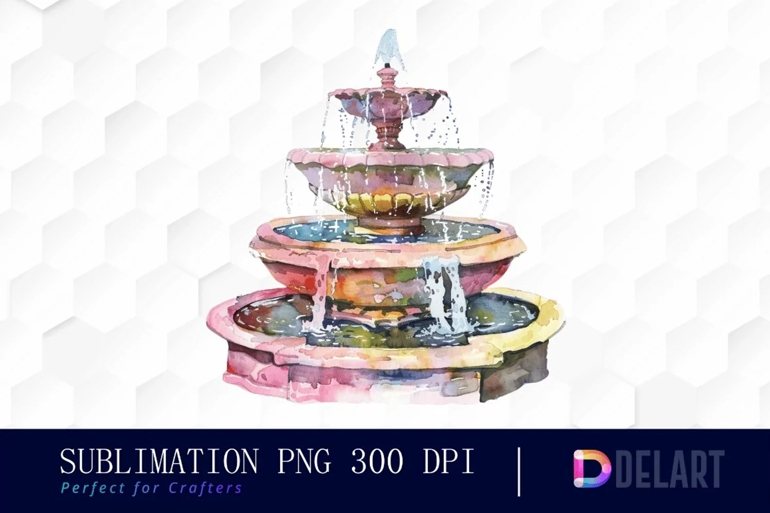 Fountain Watercolor Clipart product image 1