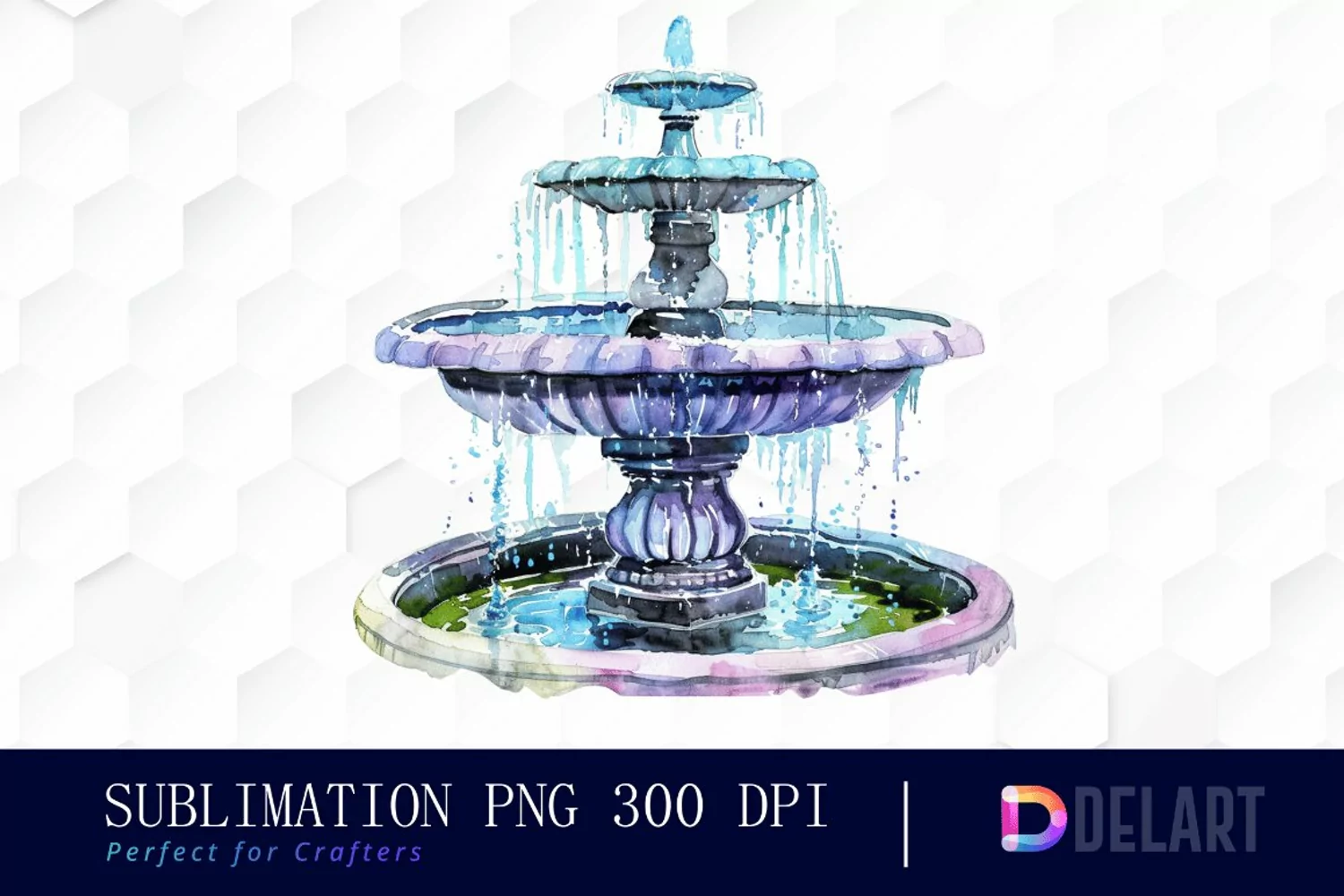 Fountain Watercolor Clipart product image 1