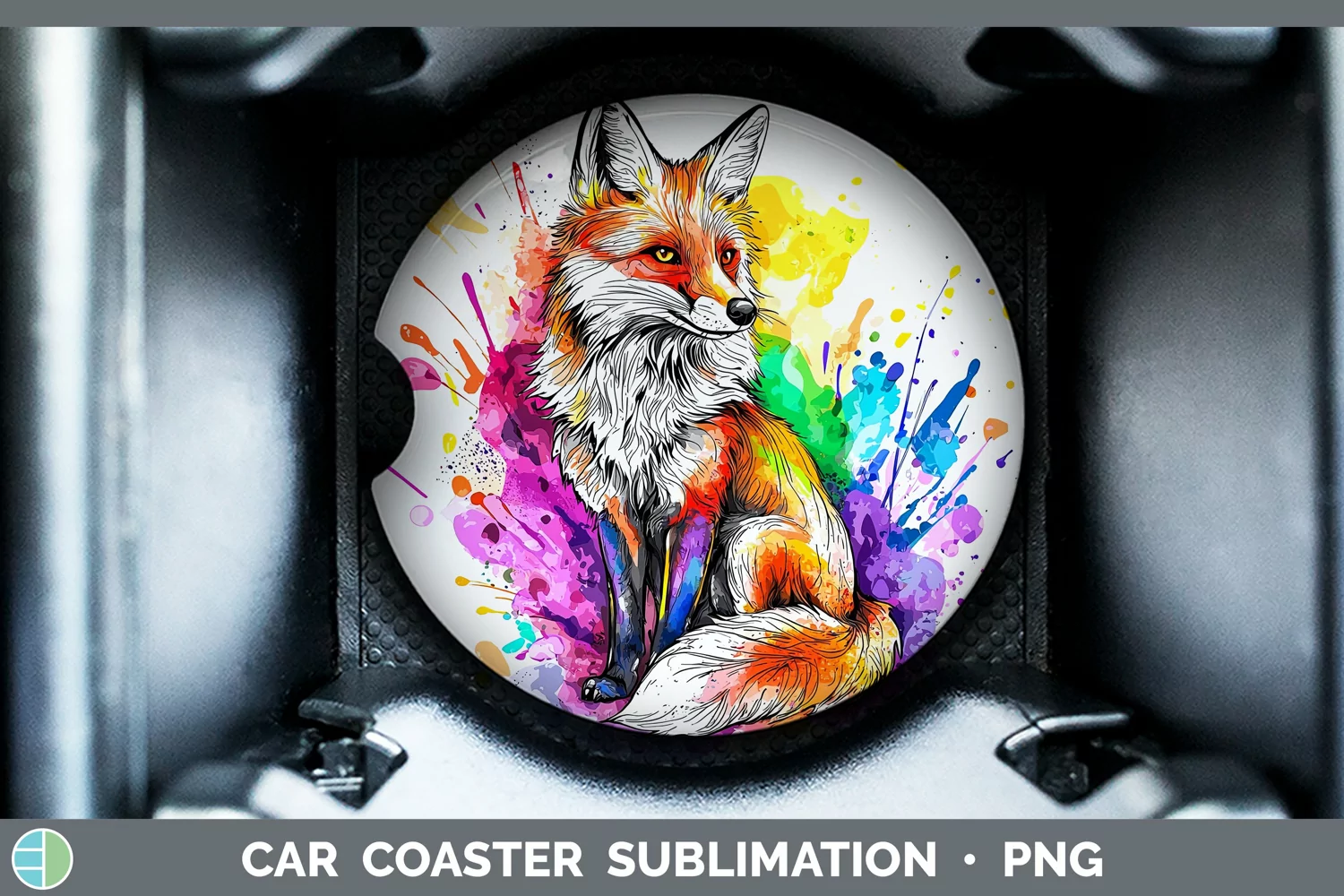 GorgeousWatercolor Car Coaster design.