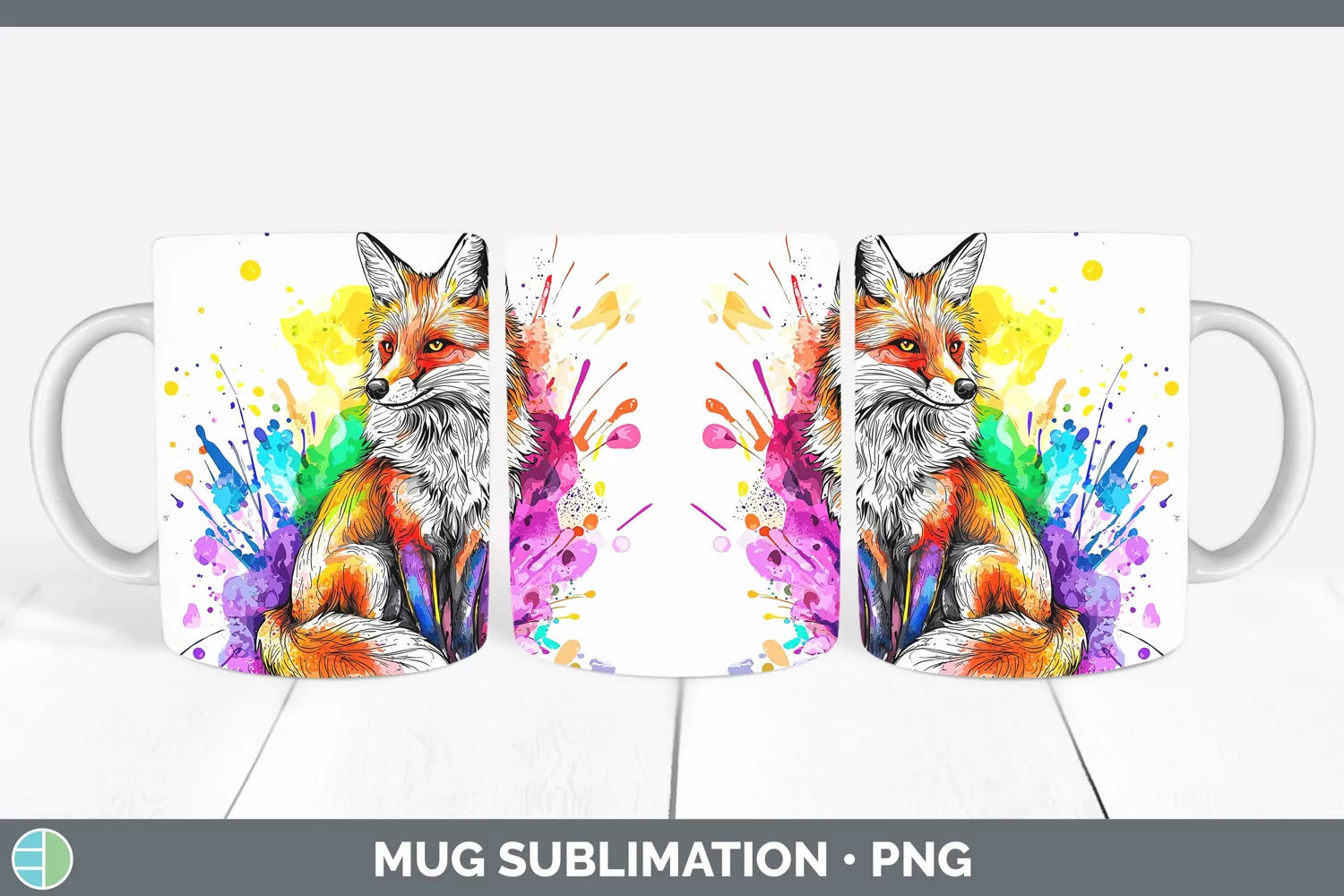 GorgeousWatercolor Mug Wrap design.