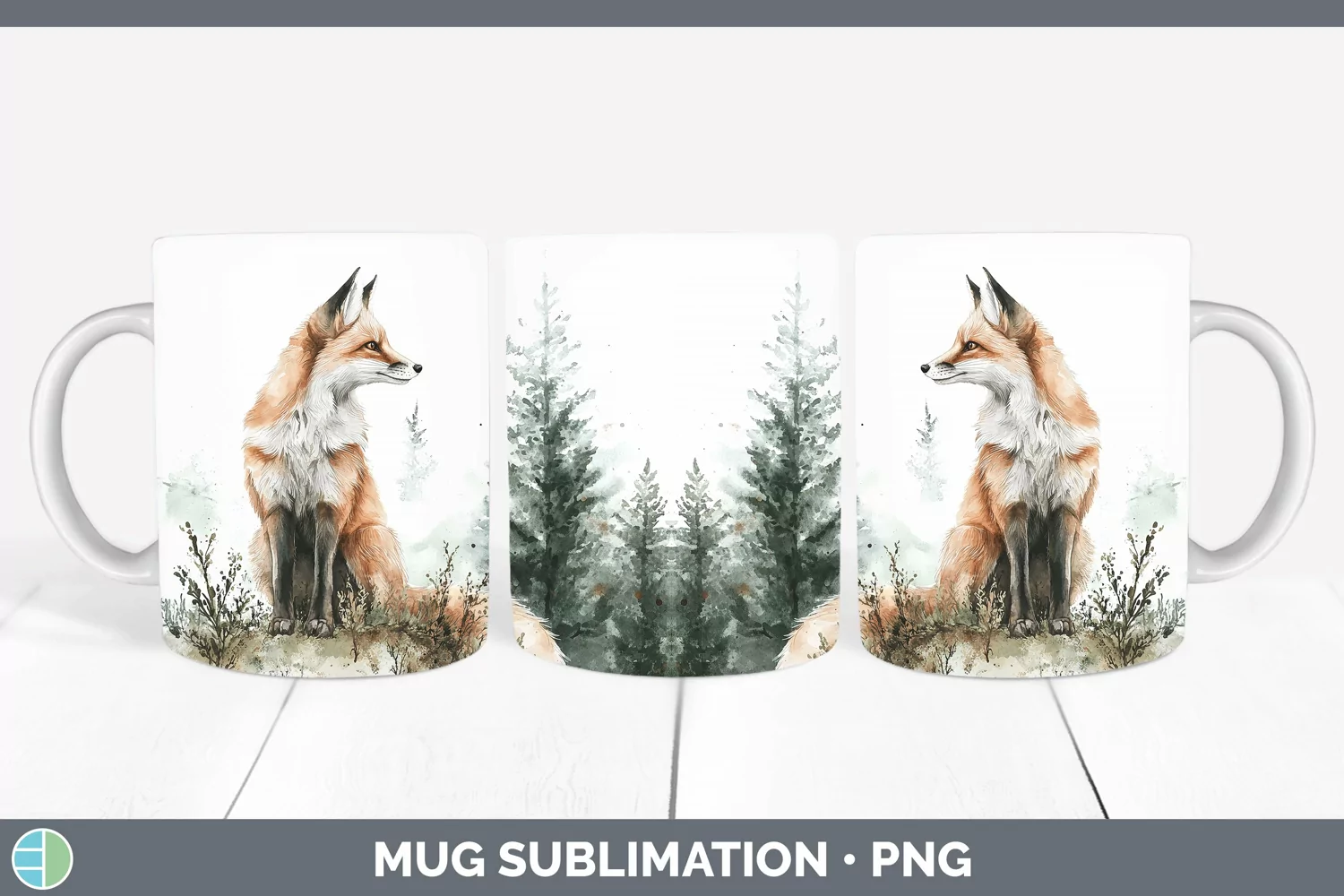 GorgeousWatercolor Mug Wrap design.