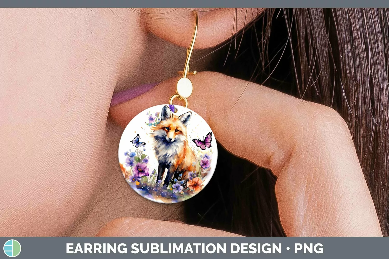 GorgeousWatercolor Round Earrings design.