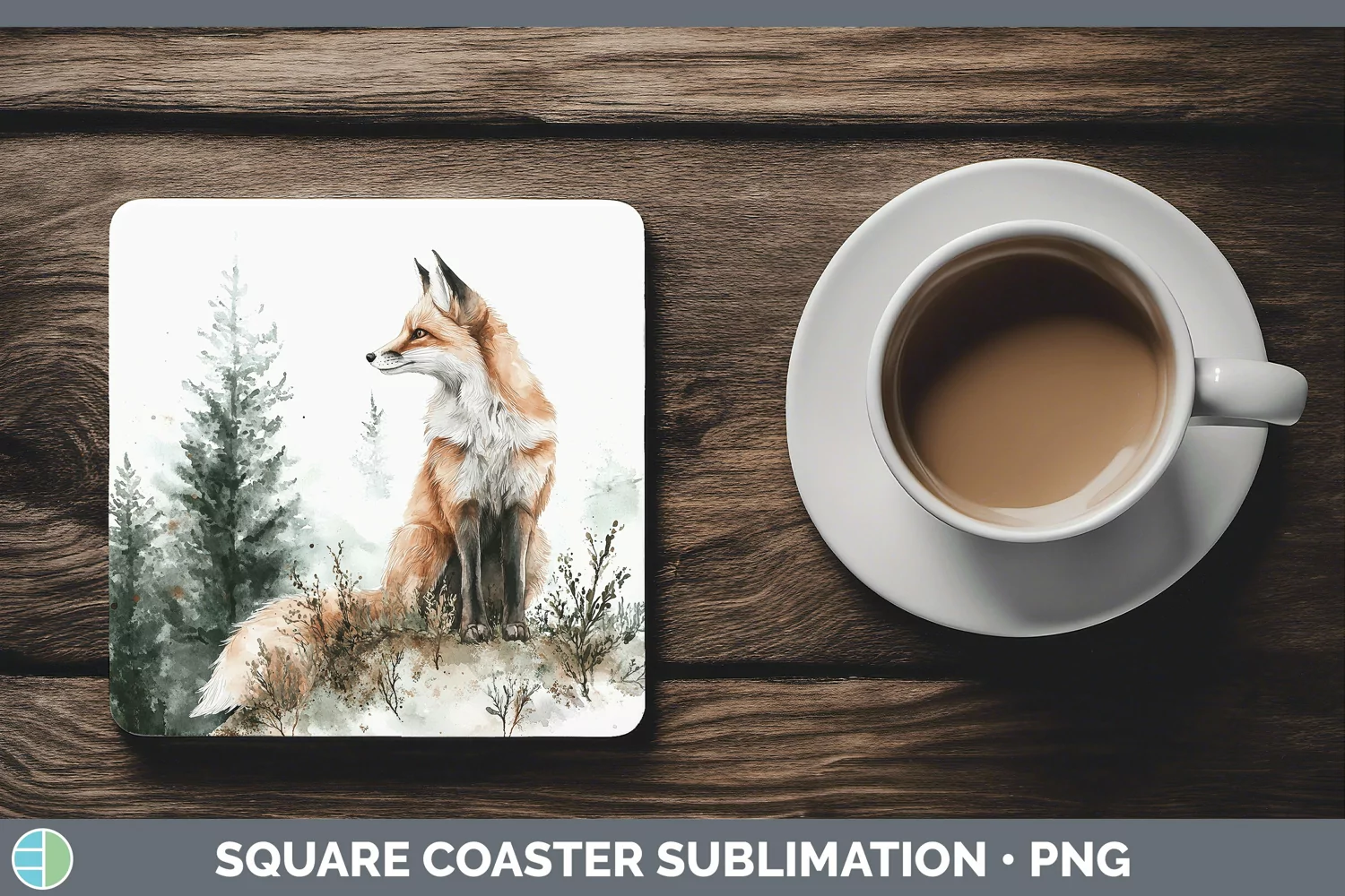 GorgeousWatercolor Square Coaster design.