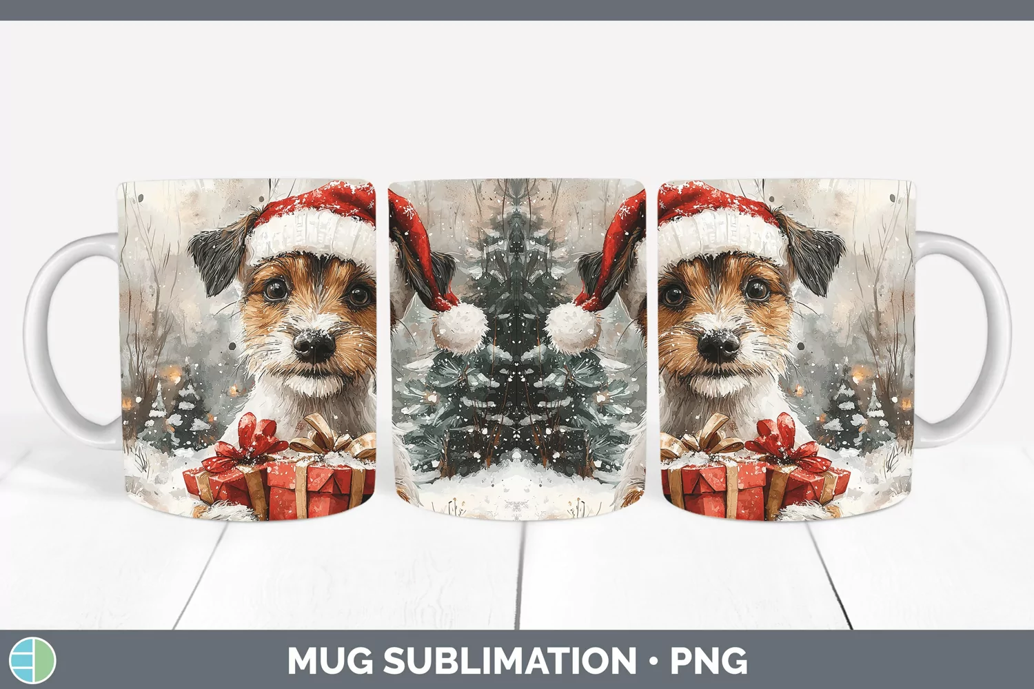 GorgeousWatercolor Mug Wrap design.