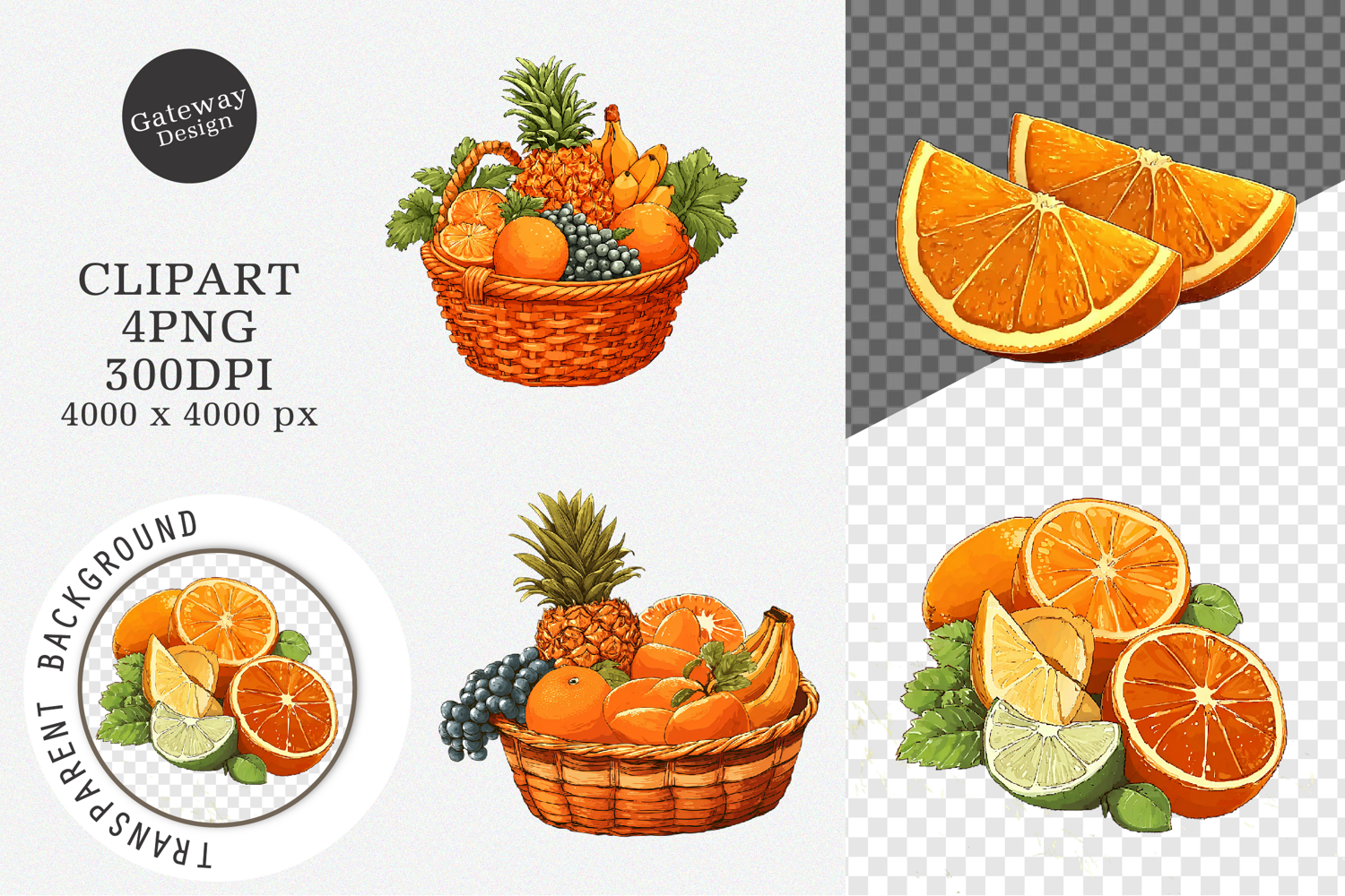 Watercolor Fruit Clipart, Watercolor Fruit PNG product image 1