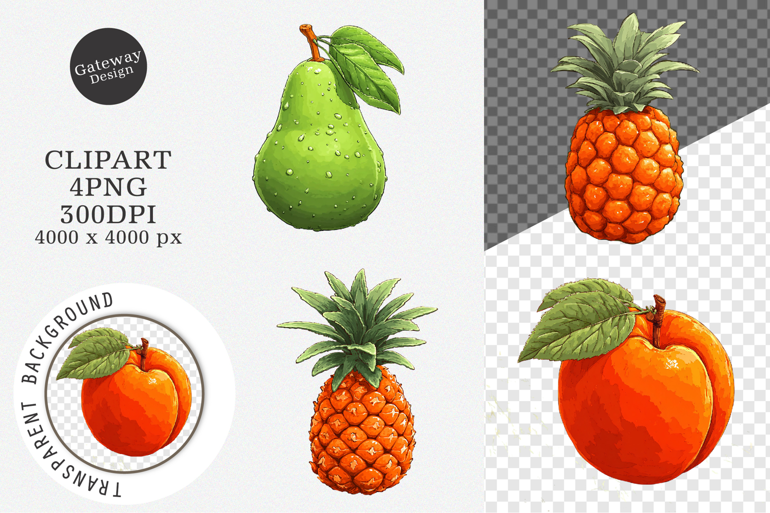 Watercolor Fruit Clipart, Watercolor Fruit PNG product image 1