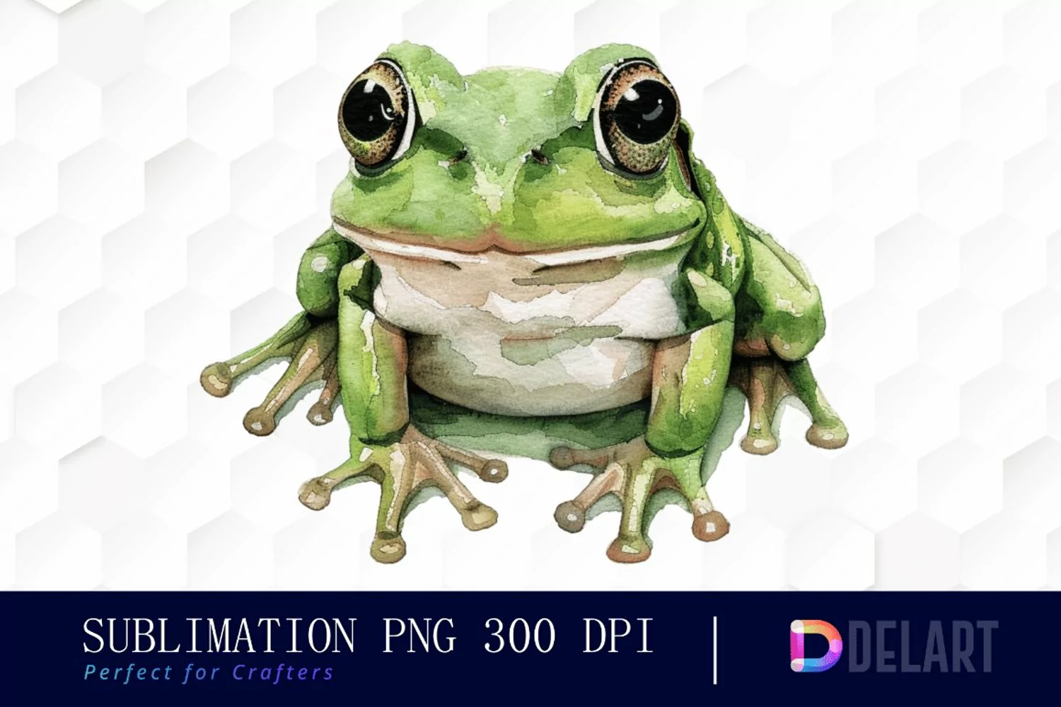 Funny and Cute Frog Watercolor Clipart product image 1