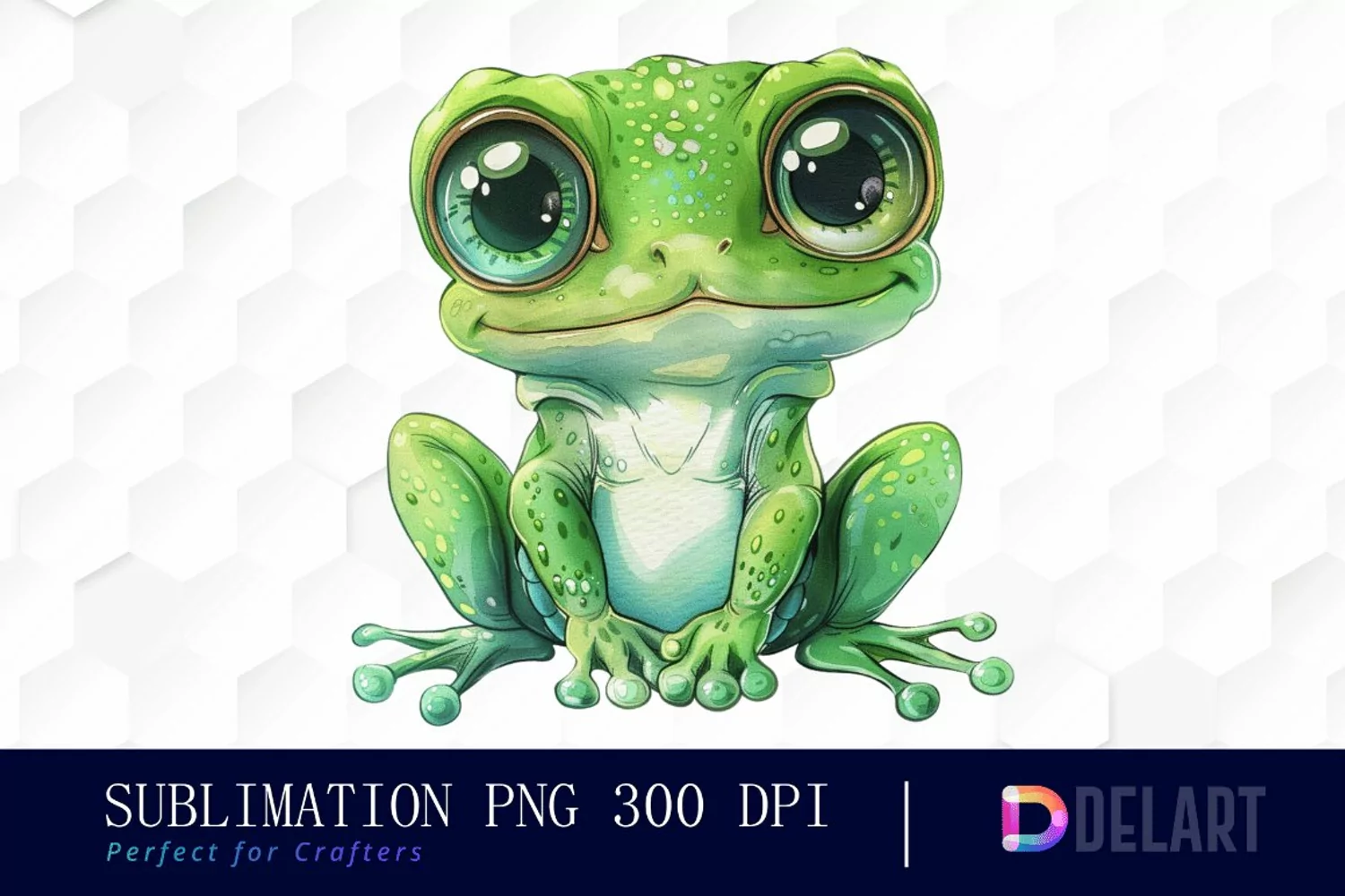 Funny and Cute Frog Illustration Clipart product image 1