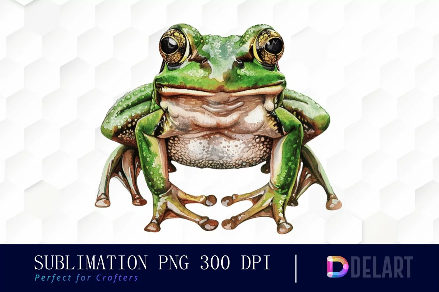Funny and Cute Frog Illustration Clipart product image 1