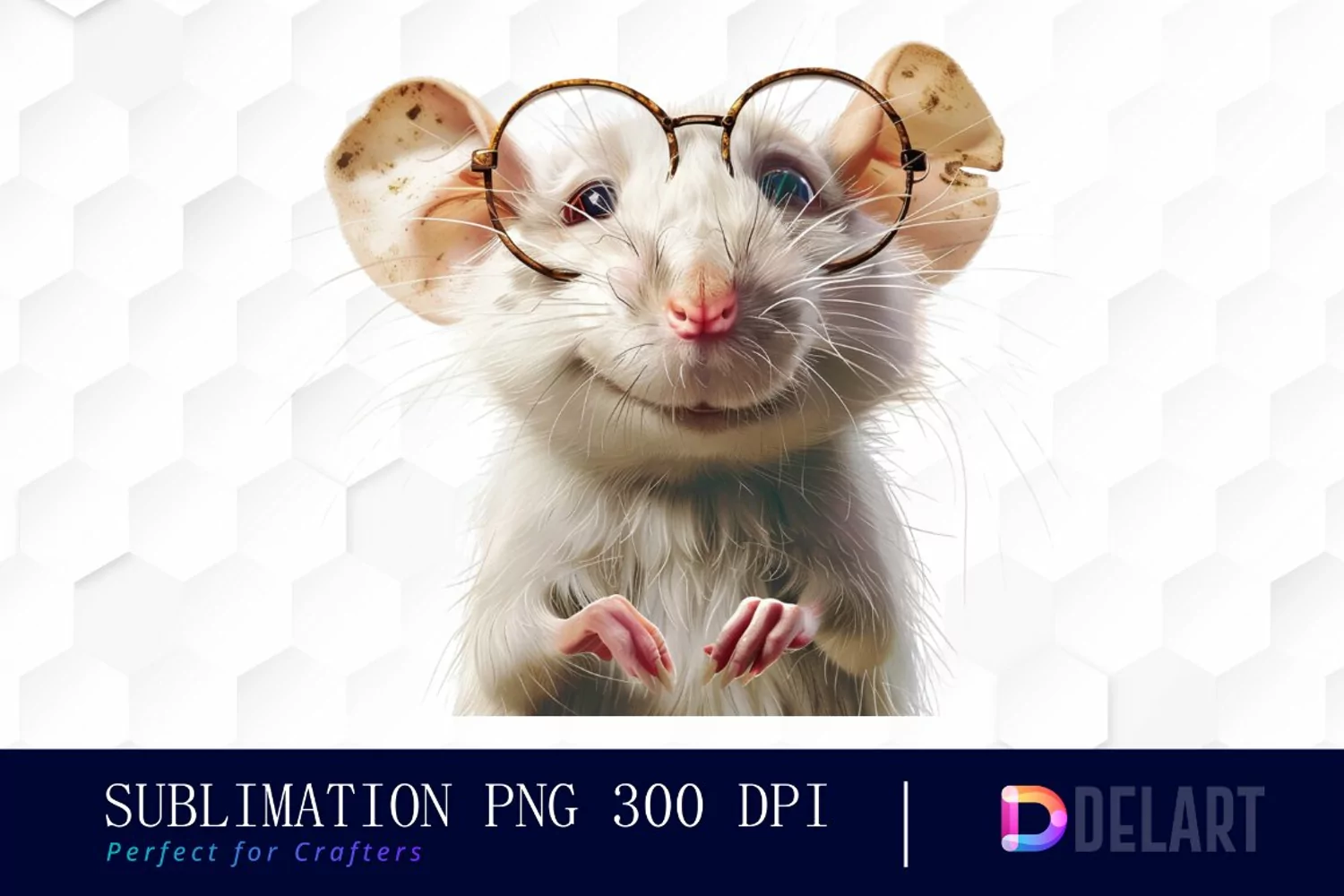 Funny Cute Rat Watercolor Clipart product image 1