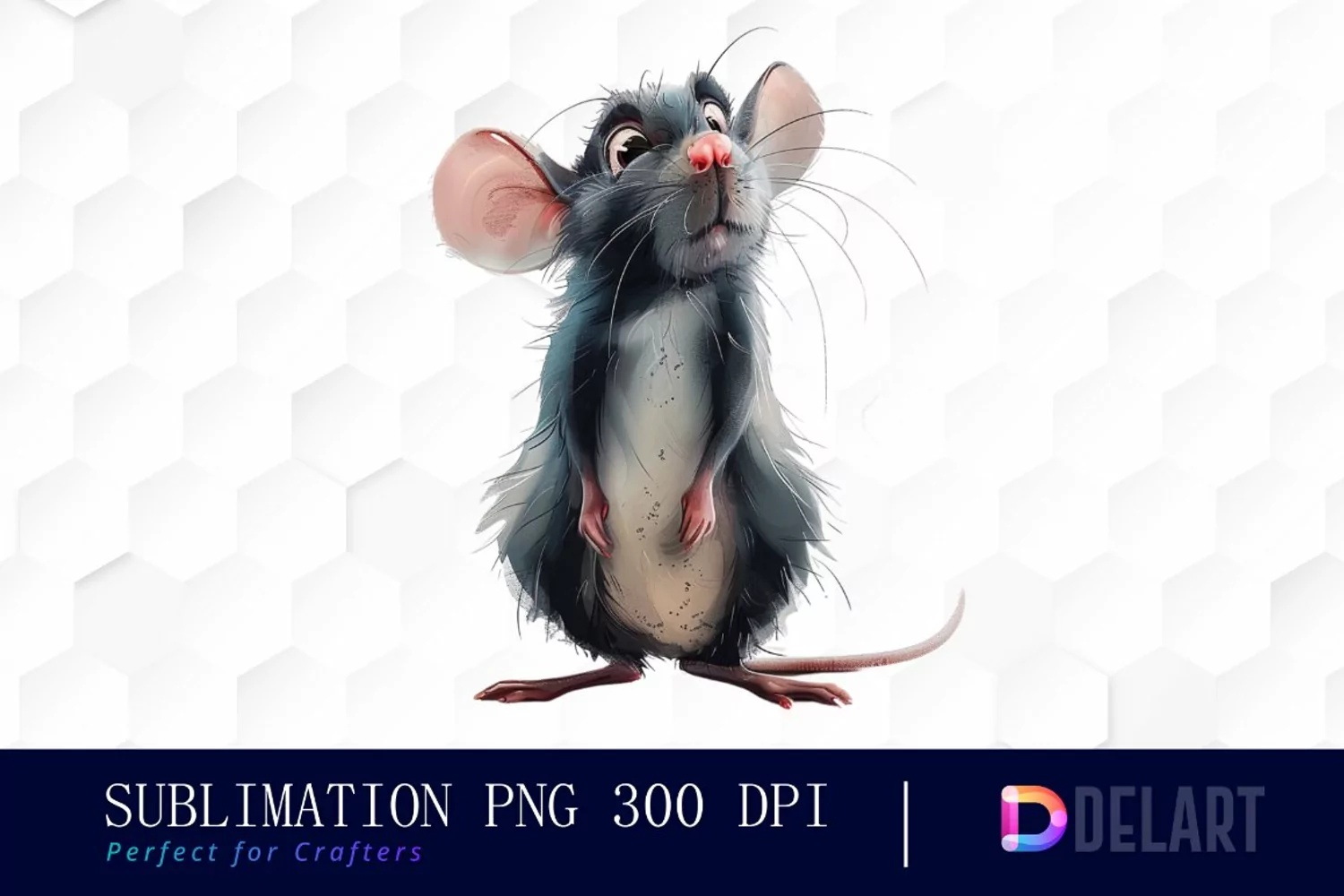 Funny Cute Rat Graphics Clipart product image 1