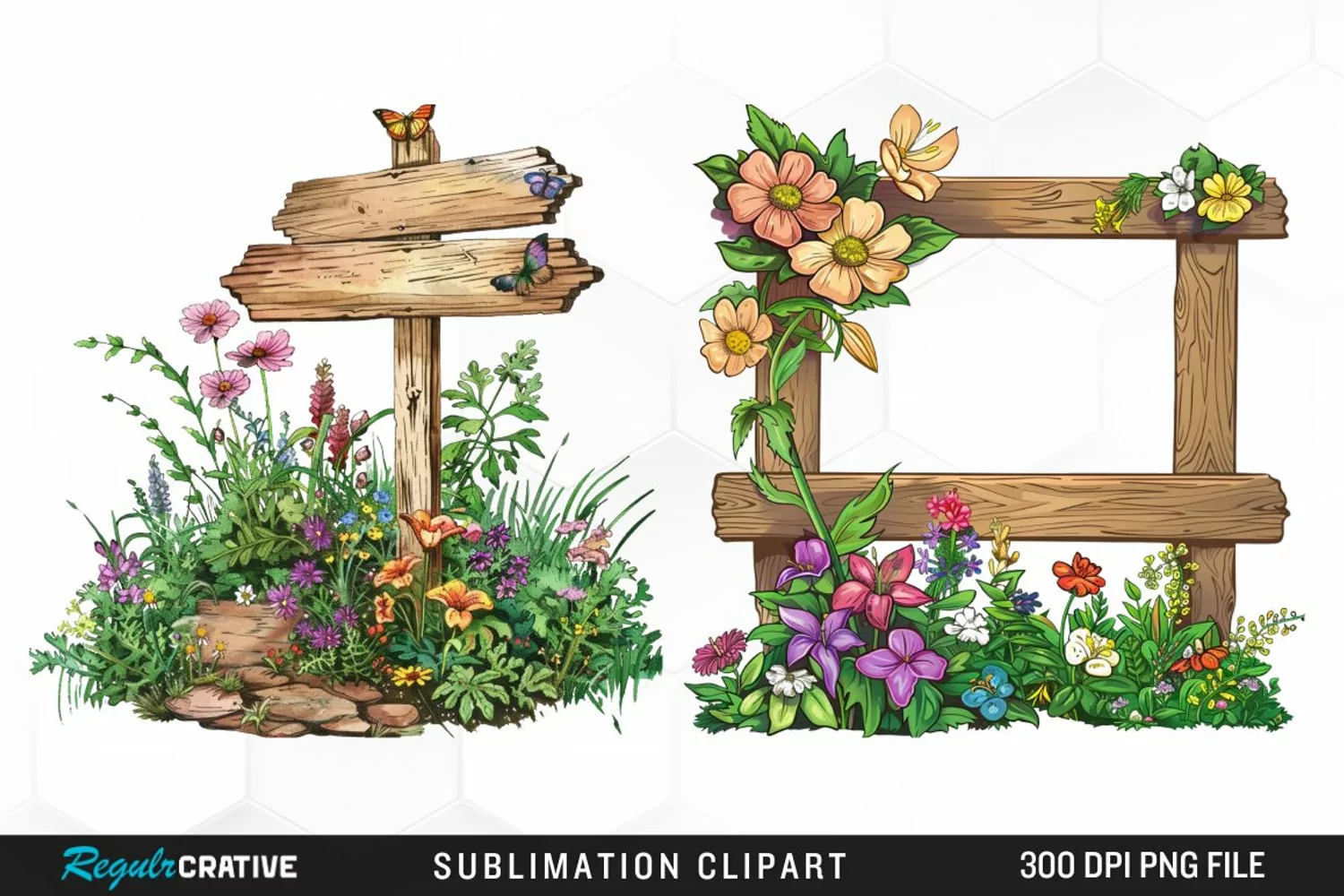 Watercolor Garden Signs Clipart product image 1
