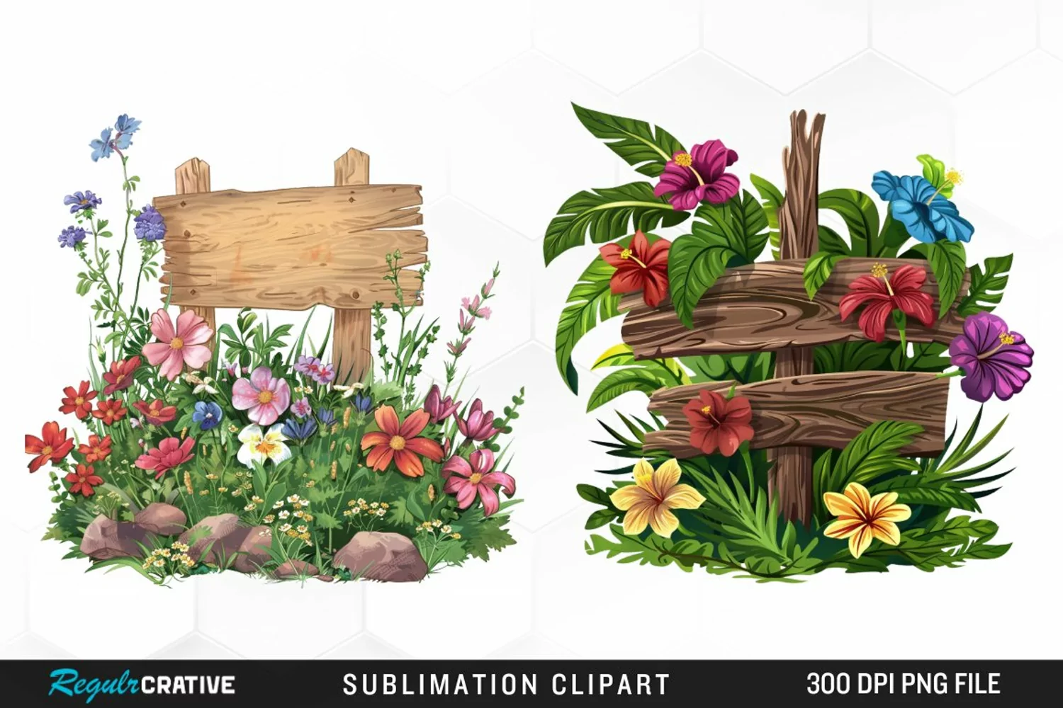 Watercolor Garden Signs Clipart product image 1