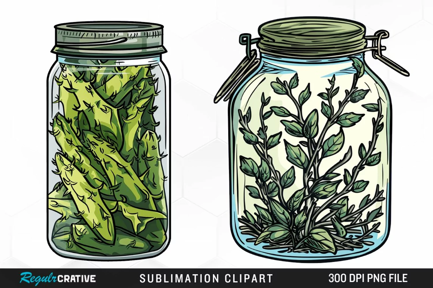 Watercolor Garden Thorns In A Jar Design Clipart product image 1