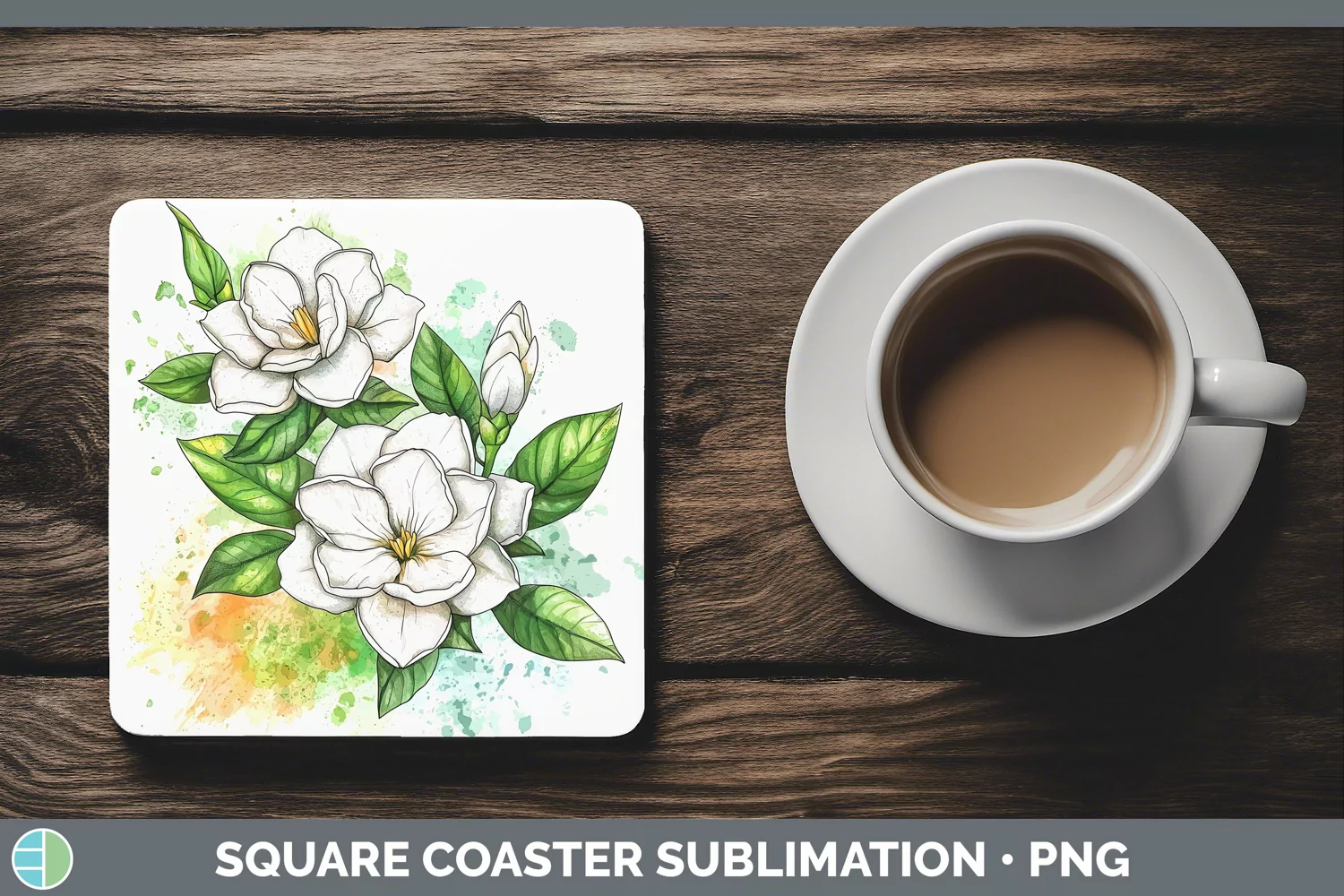 GorgeousWatercolor Square Coaster design.