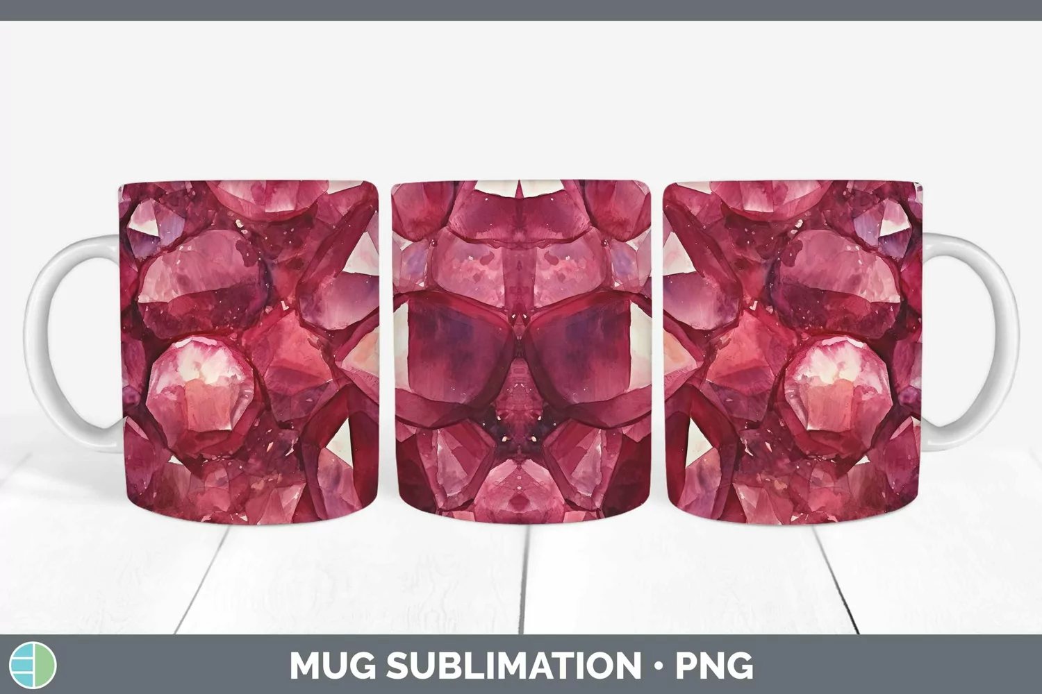 GorgeousWatercolor Mug Wrap design.