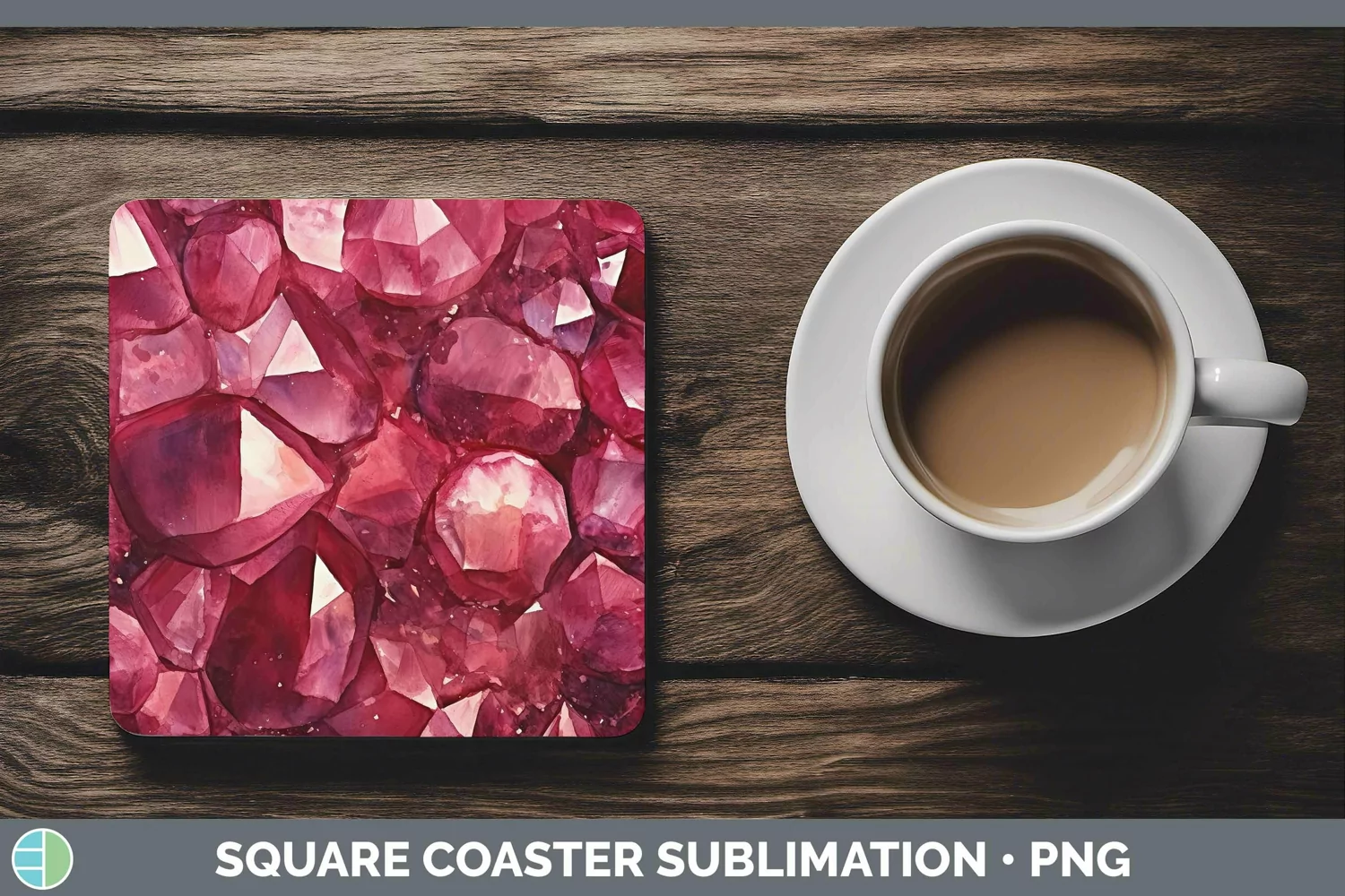 GorgeousWatercolor Square Coaster design.