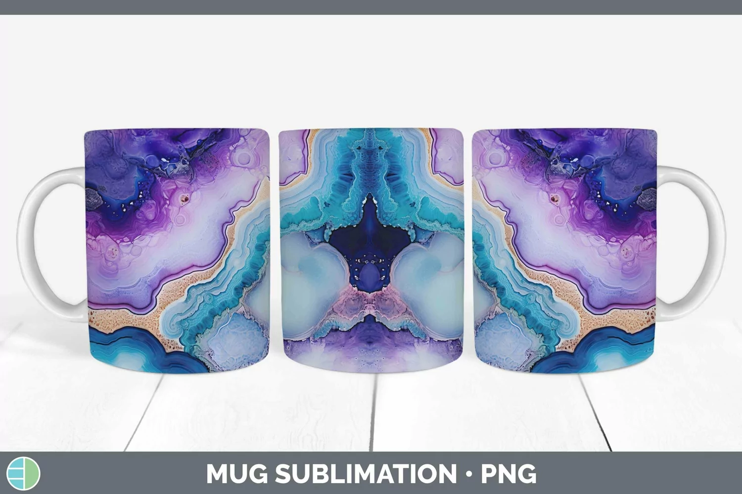 GorgeousWatercolor Mug Wrap design.