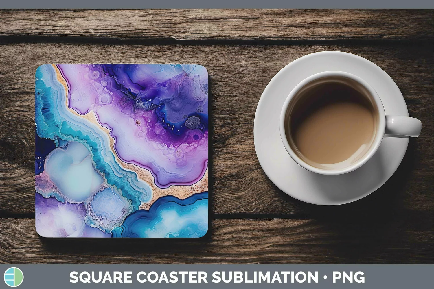 GorgeousWatercolor Square Coaster design.