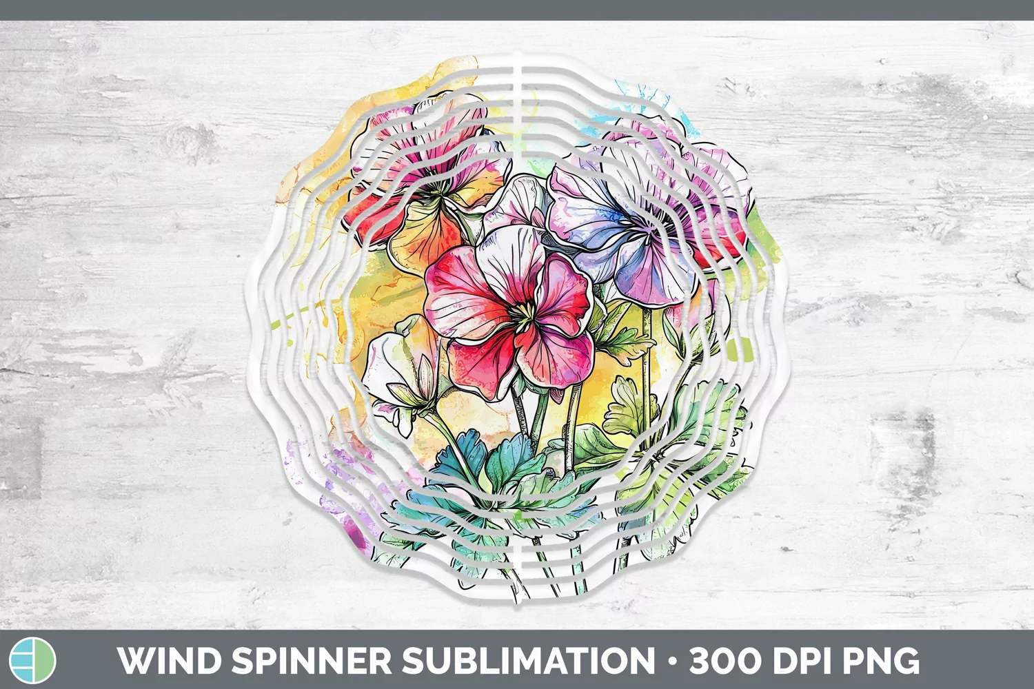 GorgeousWatercolor Wind Spinner design.