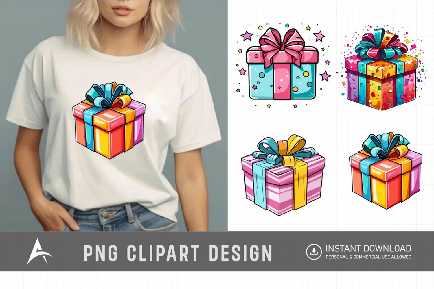 Watercolor Gift Boxes Clipart product image 1