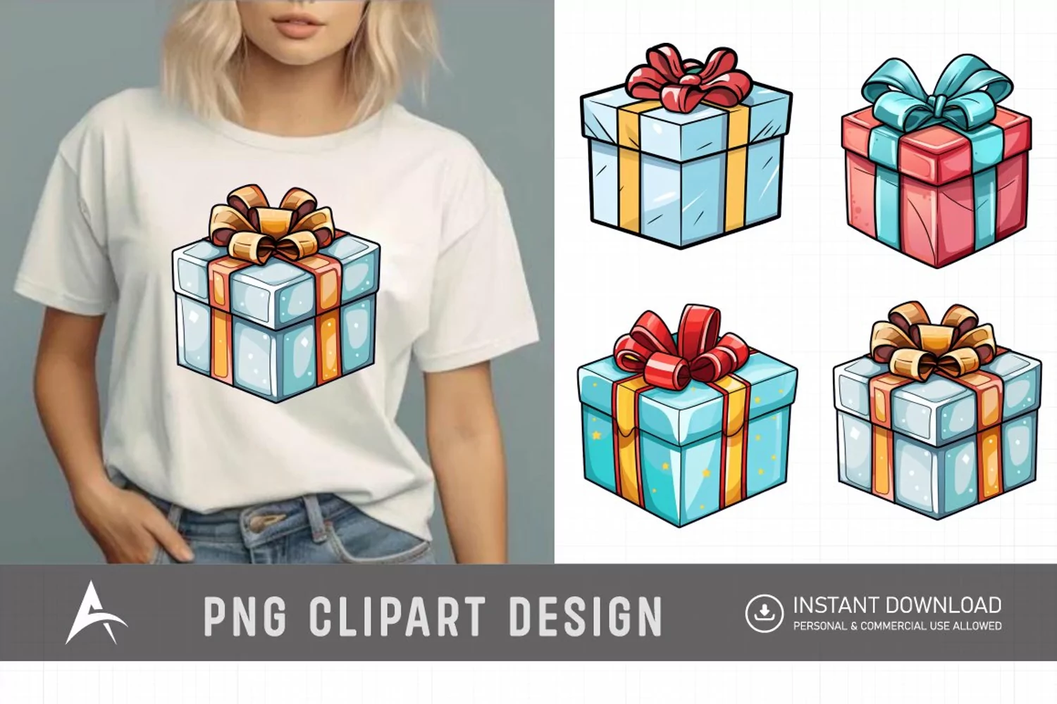 Watercolor Gift Boxes Clipart product image 1