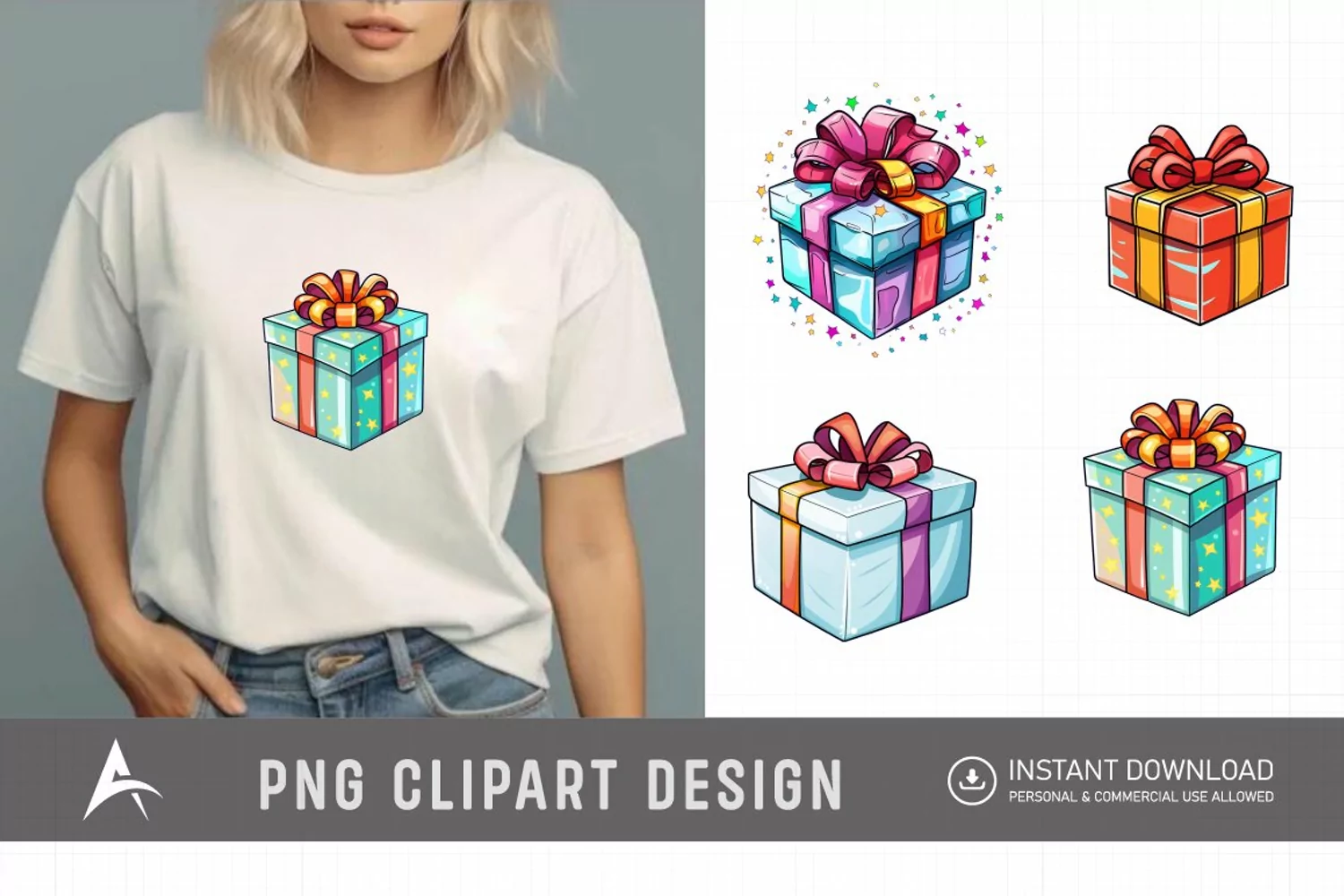 Watercolor Gift Boxes Clipart product image 1
