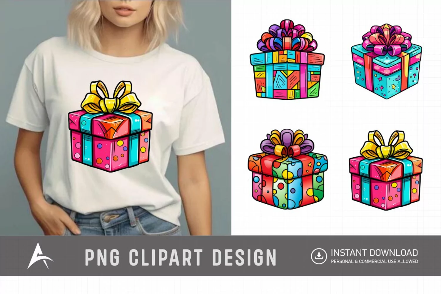 Watercolor Gift Boxes Clipart product image 1