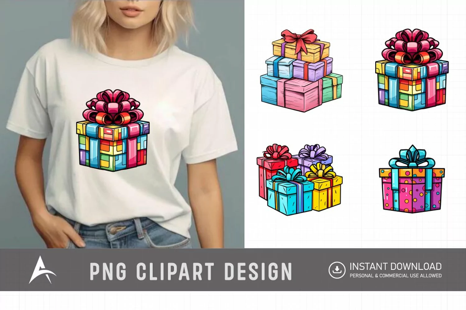 Watercolor Gift Boxes Clipart product image 1