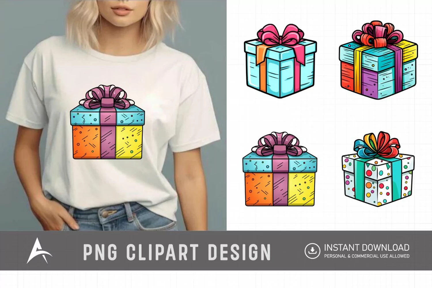 Watercolor Gift Boxes Clipart product image 1