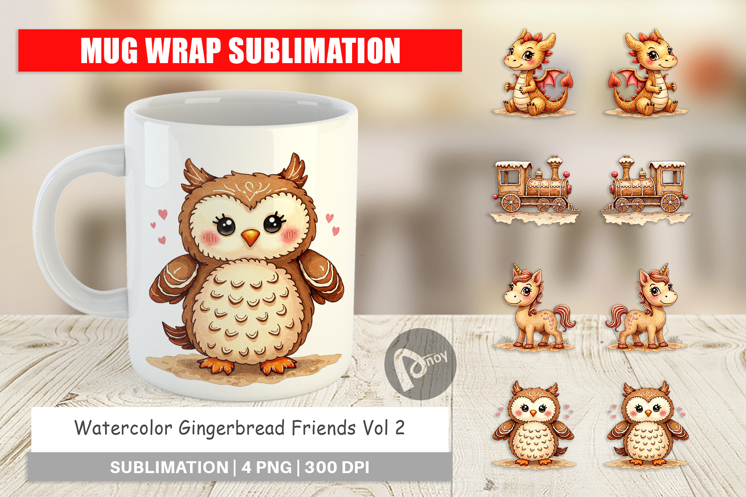 Gingerbread Friends Mug Wrap product image 1