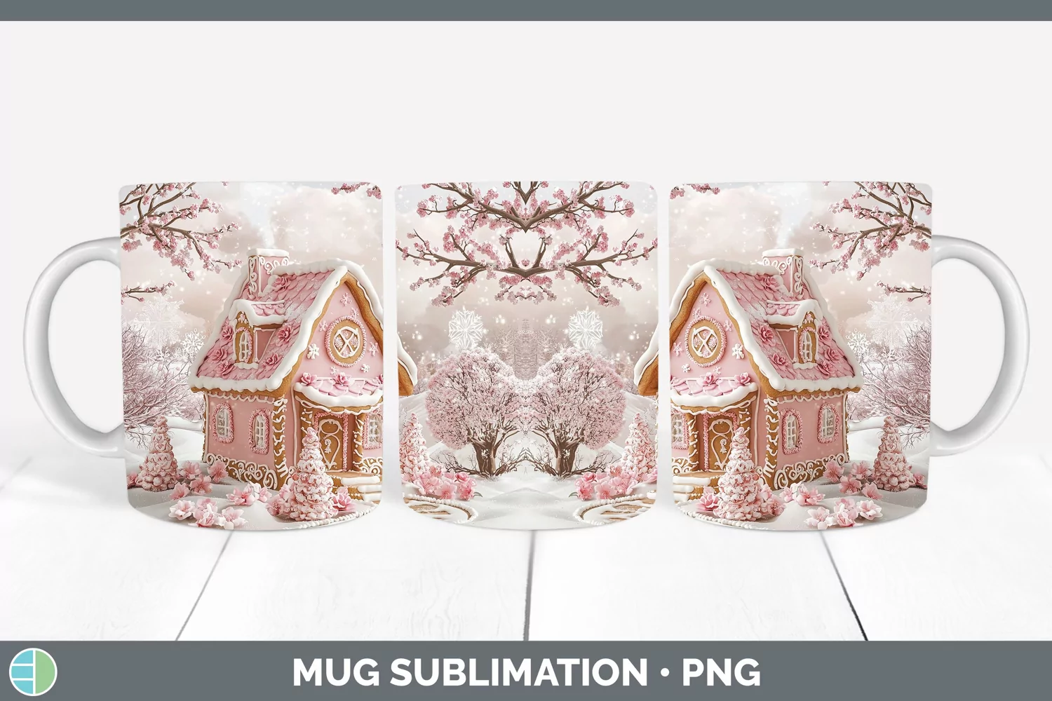 GorgeousWatercolor Mug Wrap design.