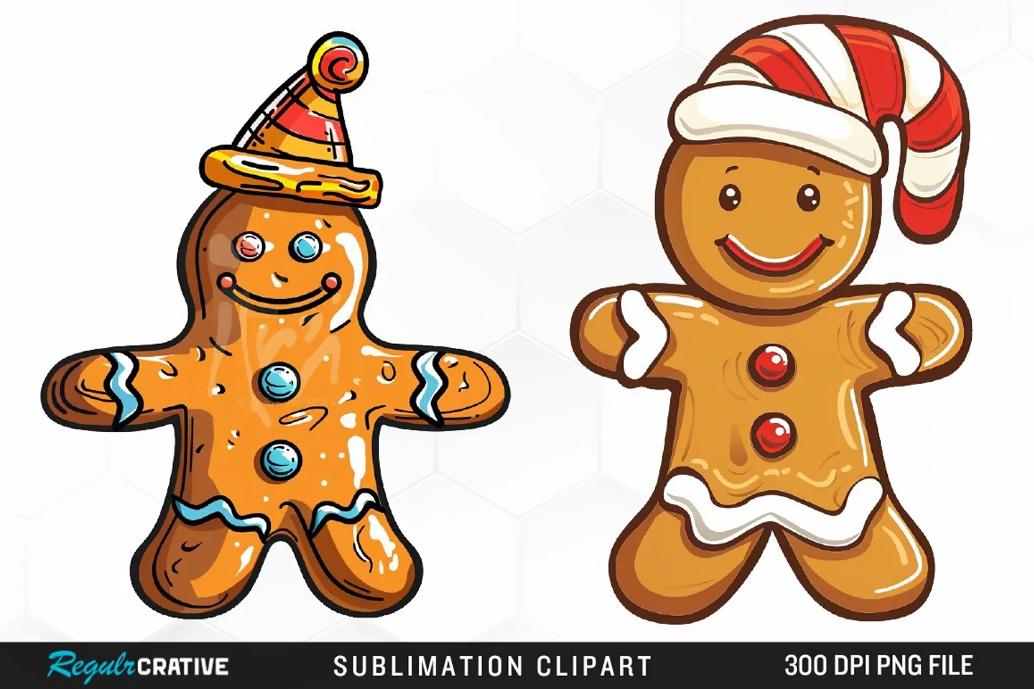 Watercolor Gingerbread Man Clipart product image 1