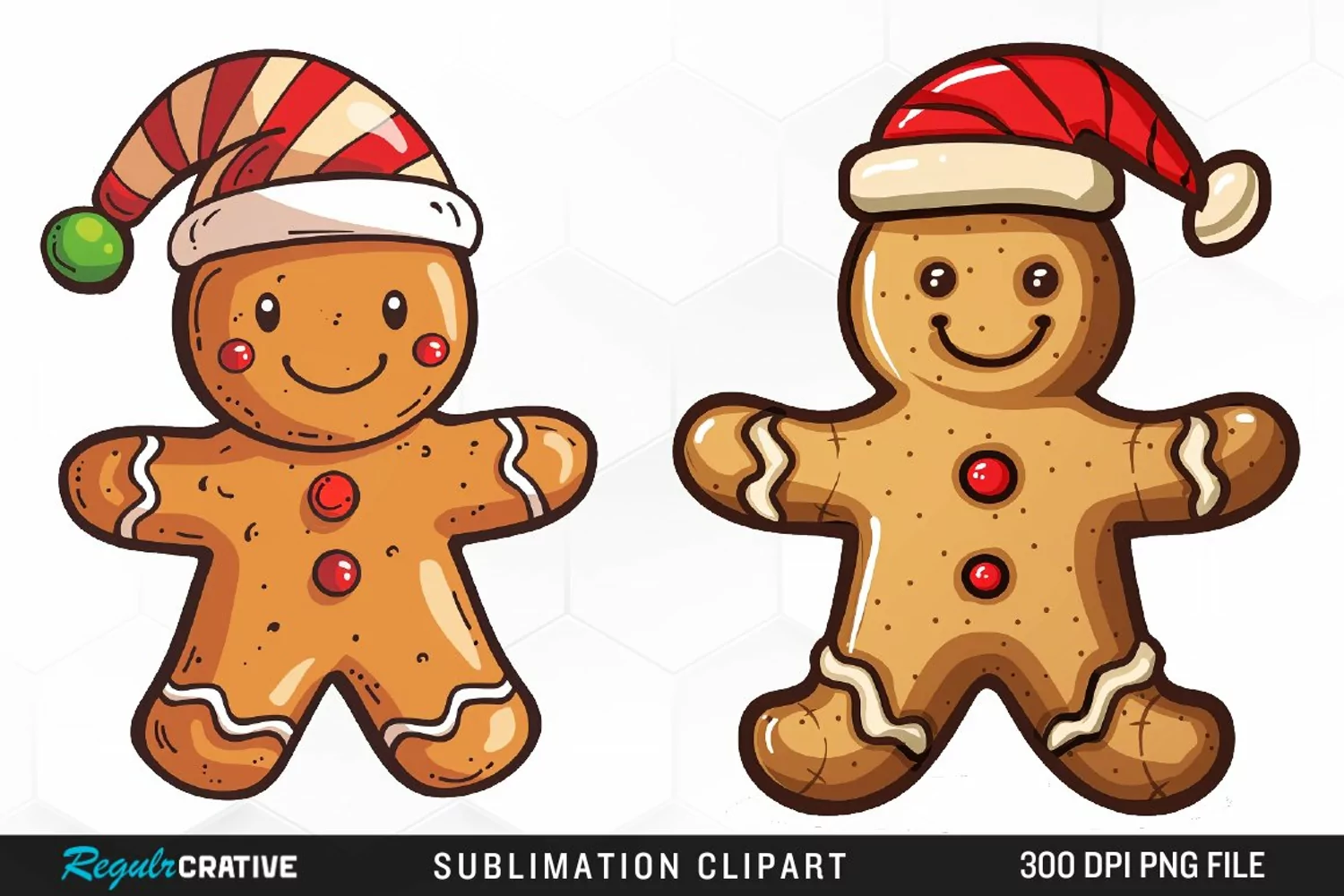 Watercolor Gingerbread Man Clipart product image 1