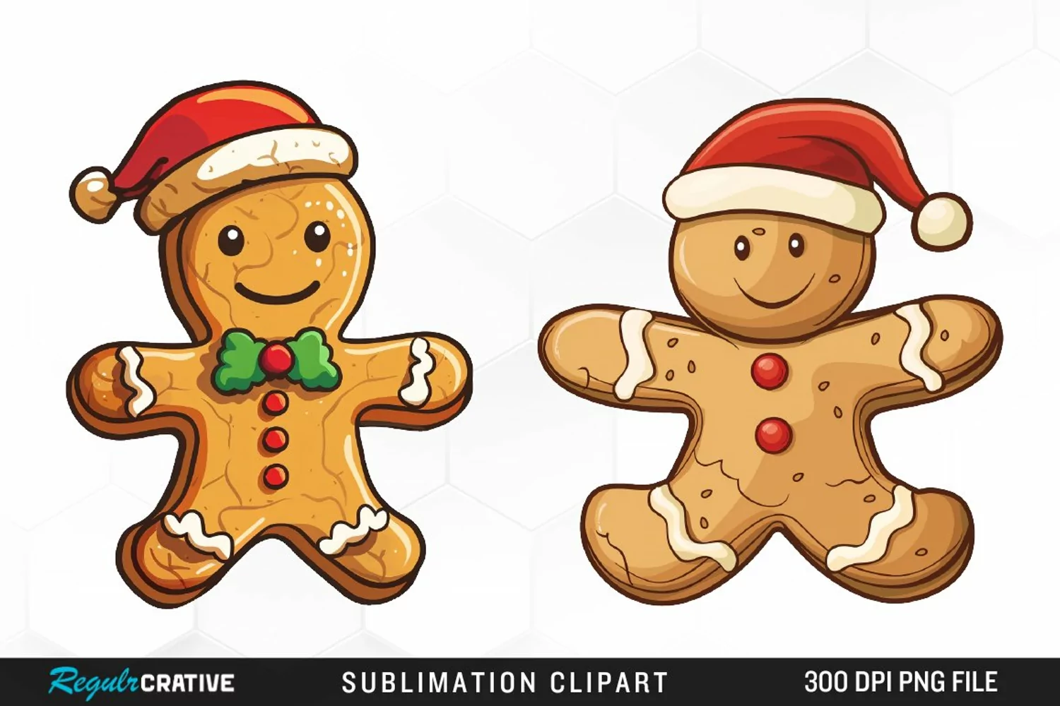 Watercolor Gingerbread Man Clipart product image 1