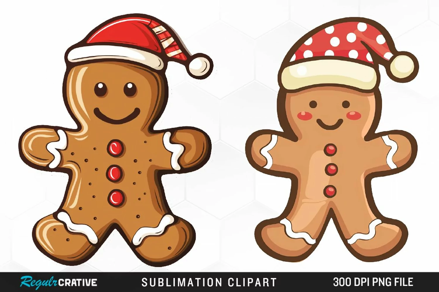 Watercolor Gingerbread Man Clipart product image 1