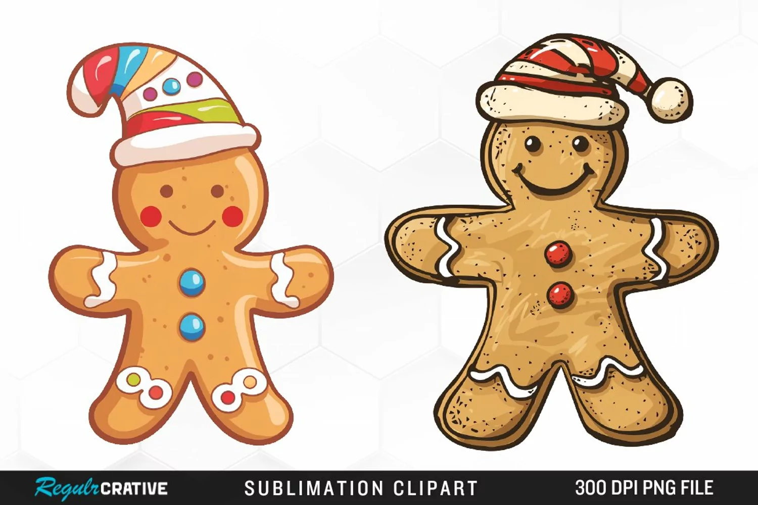 Watercolor Gingerbread Man Clipart product image 1
