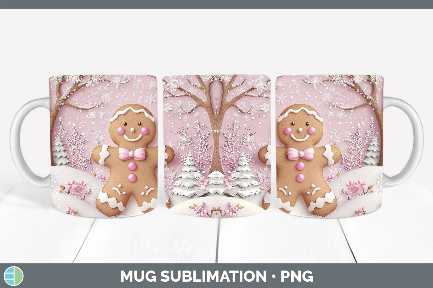 GorgeousWatercolor Mug Wrap design.