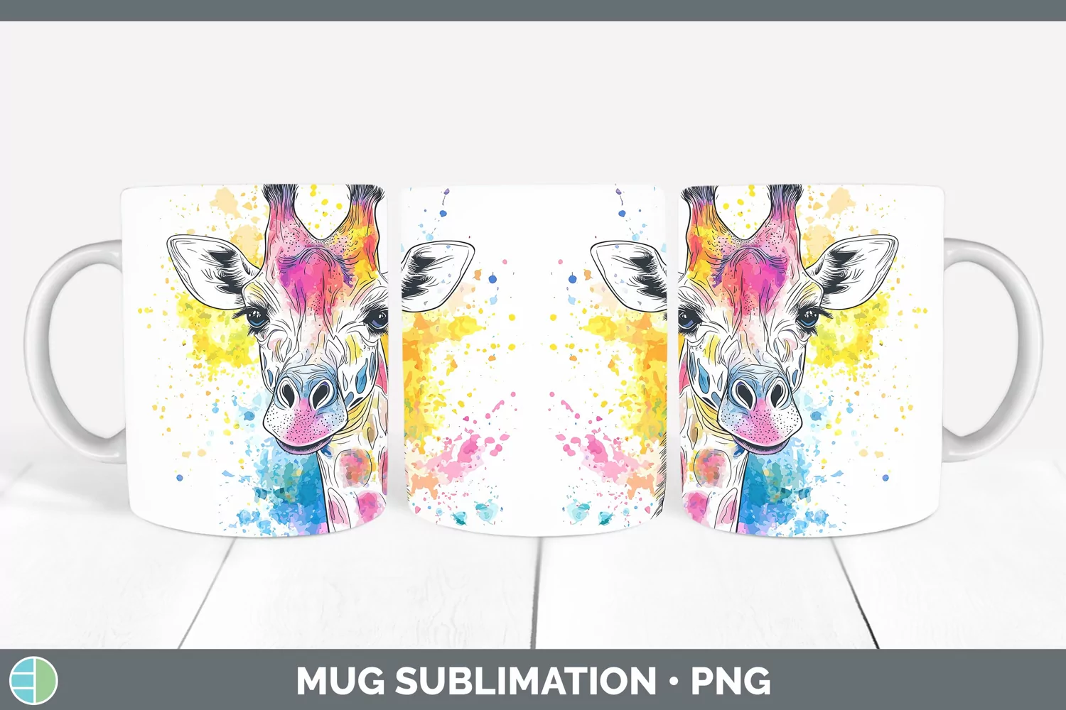 GorgeousWatercolor Mug Wrap design.