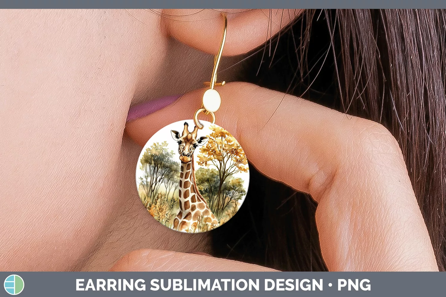 GorgeousWatercolor Round Earrings design.