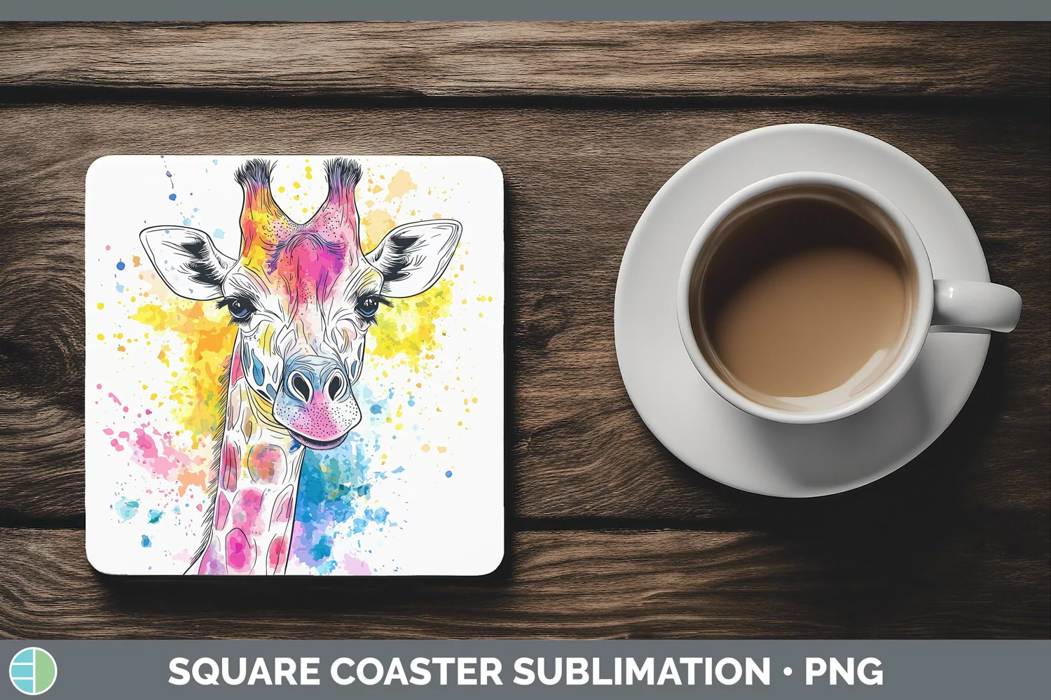 GorgeousWatercolor Square Coaster design.