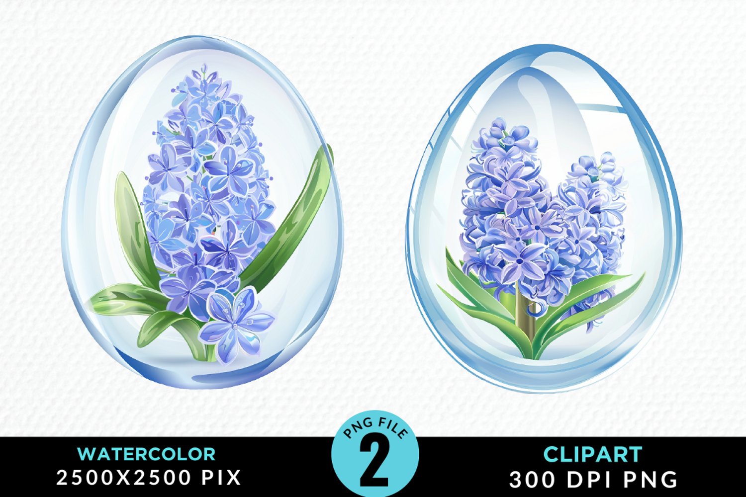 Watercolor Glass Egg With Flower Graphic Clipart product image 1