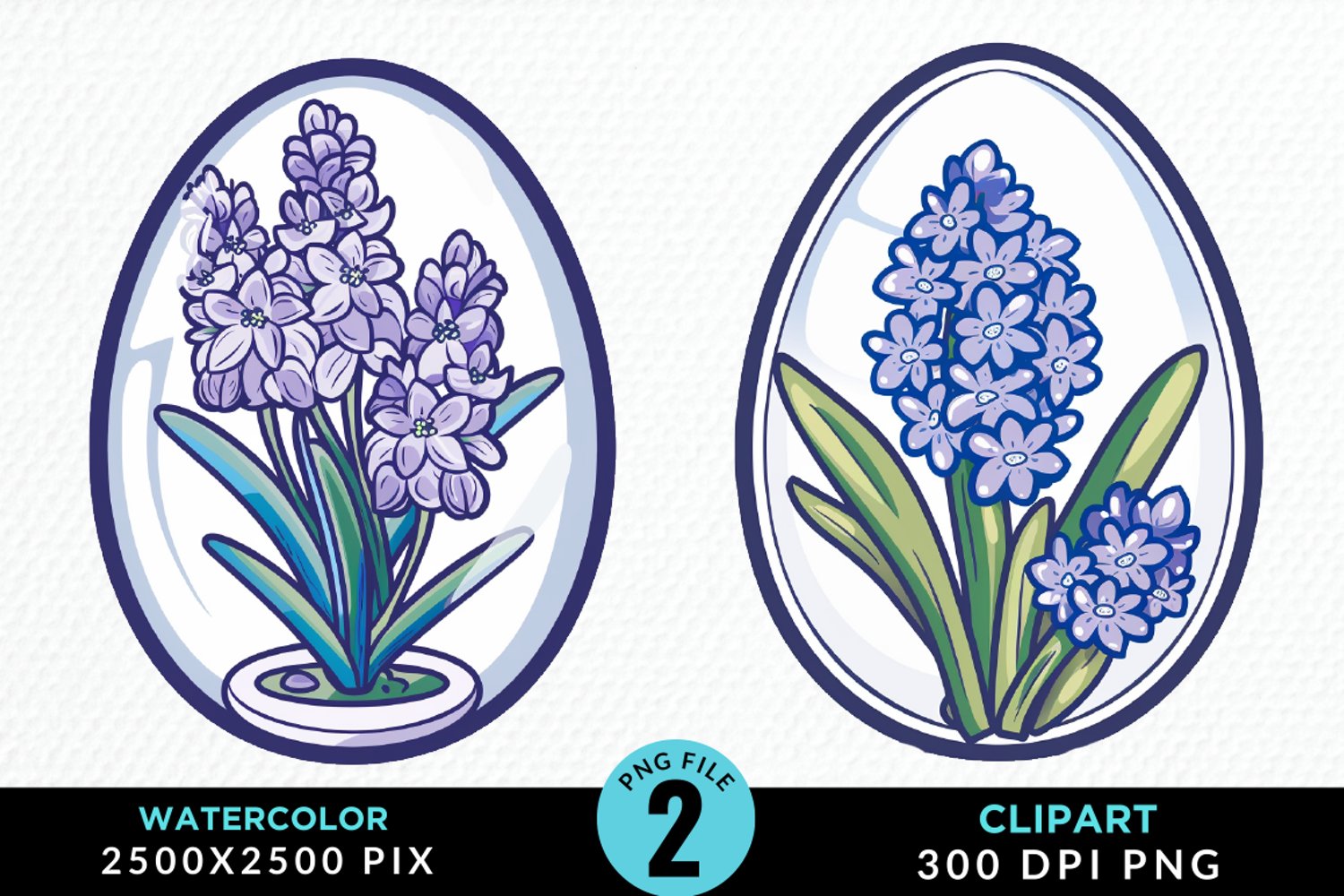 Watercolor Glass Egg With Flower Graphic Clipart product image 1