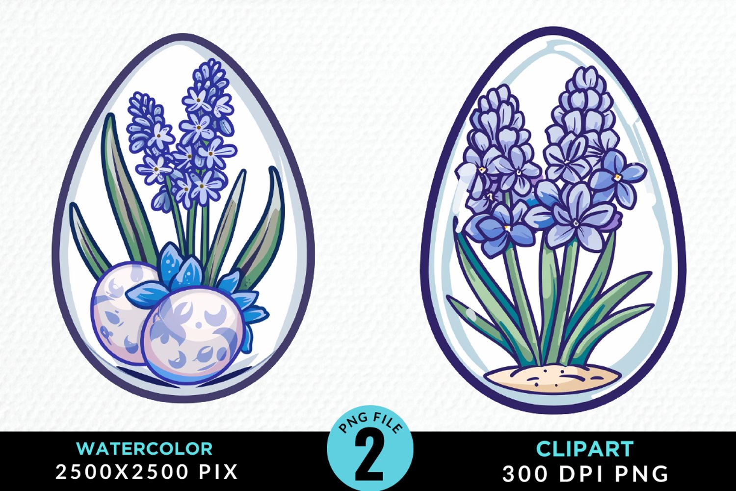 Watercolor Glass Egg With Flower Graphic Clipart product image 1