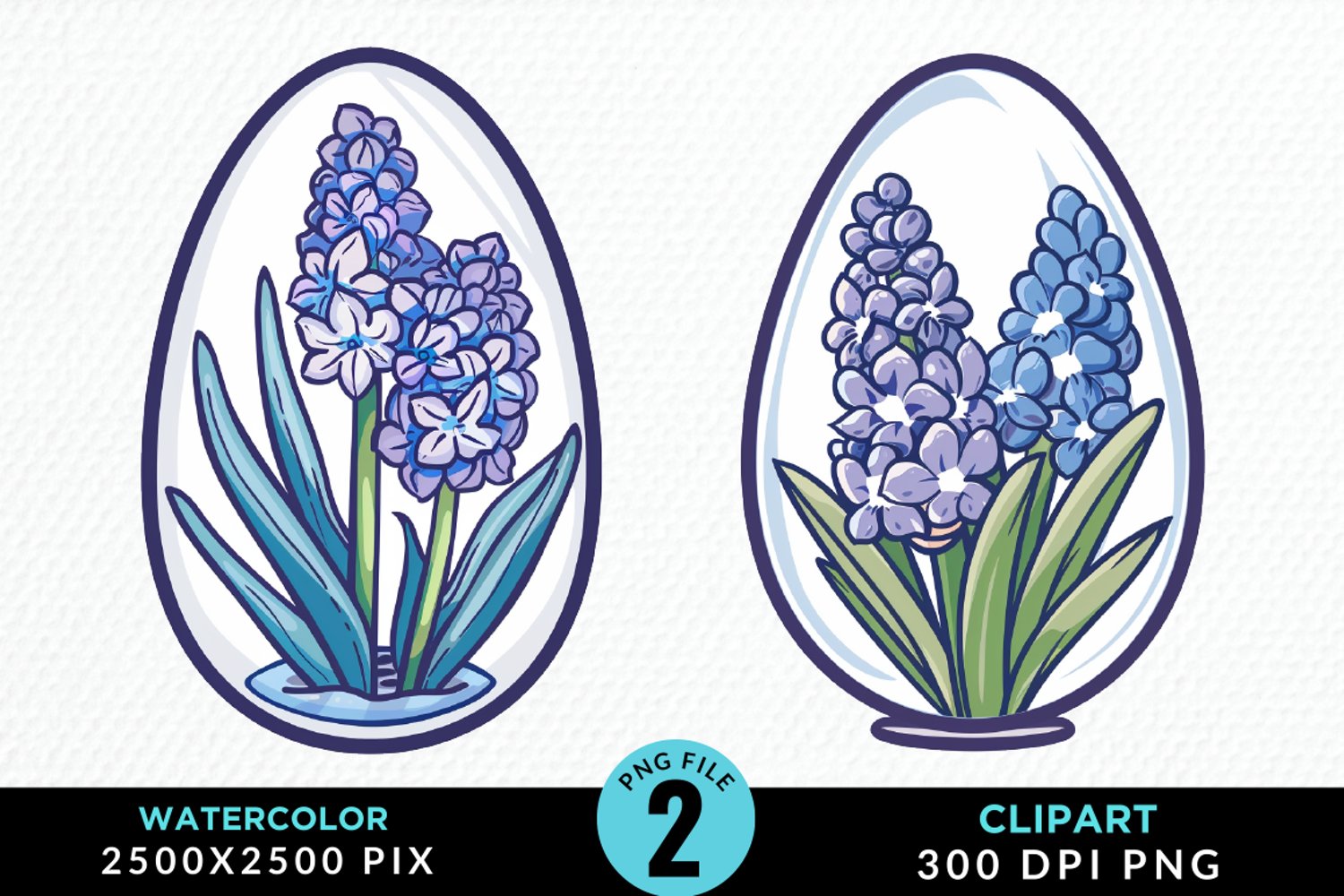 Watercolor Glass Egg With Flower Graphic Clipart product image 1