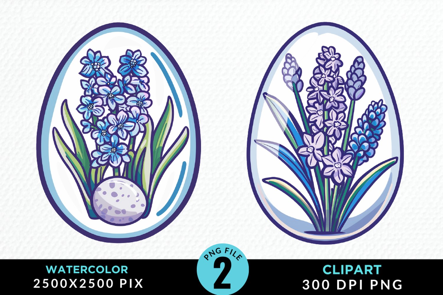 Watercolor Glass Egg With Flower Graphic Clipart product image 1