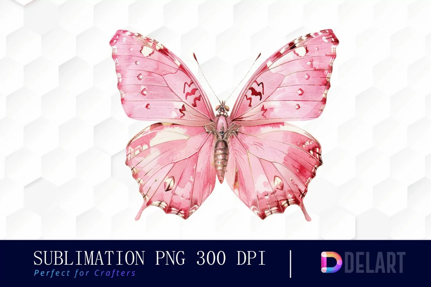 Glitter Pink Butterfly Graphics Clipart product image 1